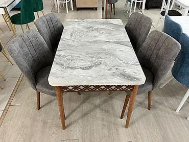 Для гостиной, Нераскладной, Прямоугольный стол, 4 стула at lalafo.az Для гостиной, Нераскладной, Прямоугольный стол, 4 стула