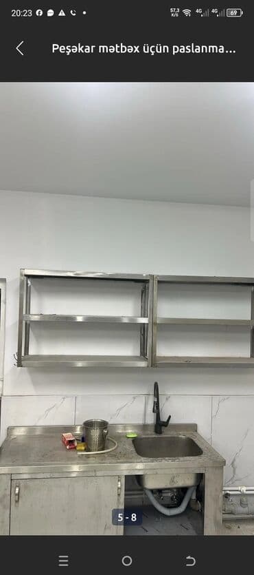 Peşəkar mətbəx üçün paslanmayan poladdan hazırlanmış divar rəfləri və lalafo.az -da Peşəkar mətbəx üçün paslanmayan poladdan hazırlanmış divar rəfləri və