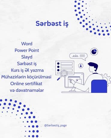 Sərbəst işlər üzrə xidmətlər - Word sənədlərinin hazırlanması və lalafo.az -da Sərbəst işlər üzrə xidmətlər - Word sənədlərinin hazırlanması və