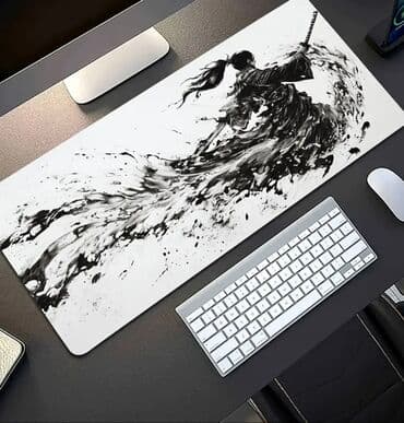 Samuray temalı geniş oyun/masaüstü mousepad - Dizayn: Ağ fon üzərində lalafo.az -da Samuray temalı geniş oyun/masaüstü mousepad - Dizayn: Ağ fon üzərində