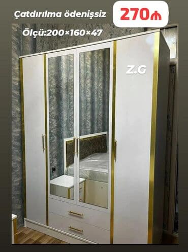 Açılan, 4 qapılı Düz dolab, Qarderob, paltar dolabı lalafo.az -da Açılan, 4 qapılı Düz dolab, Qarderob, paltar dolabı