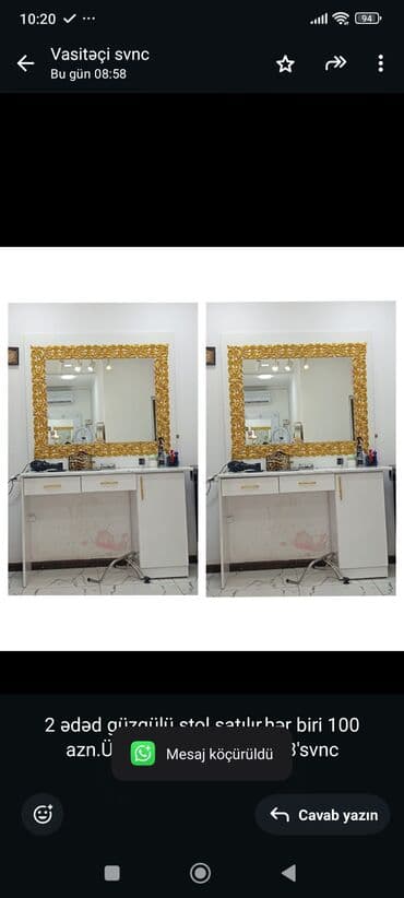 İşlənmiş, Makiyaj üçün masa, Güzgülü lalafo.az -da İşlənmiş, Makiyaj üçün masa, Güzgülü