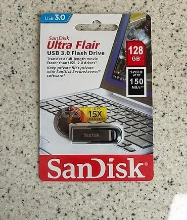 SanDisk Ultra Flair USB 3.0 Flash Drive – 128 GB - USB 3.0 interfeysi at lalafo.az SanDisk Ultra Flair USB 3.0 Flash Drive – 128 GB - USB 3.0 interfeysi