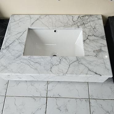 Mərmər üstlü inteqrə edilmiş lavabo - Material: Təbii mərmər üst lalafo.az -da Mərmər üstlü inteqrə edilmiş lavabo - Material: Təbii mərmər üst