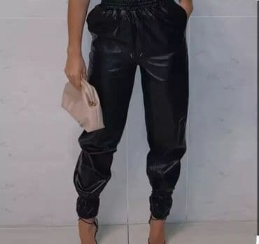 Qadınlar üçün şıq şalvar - Material: parıldayan eko‑dəri görünümlü lalafo.az -da Qadınlar üçün şıq şalvar - Material: parıldayan eko‑dəri görünümlü