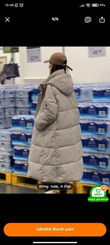 Qadınlar üçün uzun şişmə palto - Rəng: Xaki - Ölçü: Xl - Model lalafo.az -da Qadınlar üçün uzun şişmə palto - Rəng: Xaki - Ölçü: Xl - Model