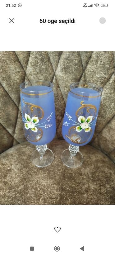 Qədəhlər, rəng - Göy, Şüşə, 2 ədədli dəst lalafo.az -da Qədəhlər, rəng - Göy, Şüşə, 2 ədədli dəst