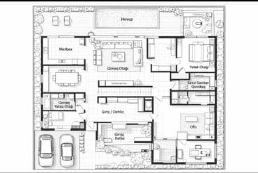 Балконы: Müasir tərtibatlı, bir mərtəbəli fərdi ev üçün peşəkar plan-layihə at lalafo.az — 1 Балконы: Müasir tərtibatlı, bir mərtəbəli fərdi ev üçün peşəkar plan-layihə — 1