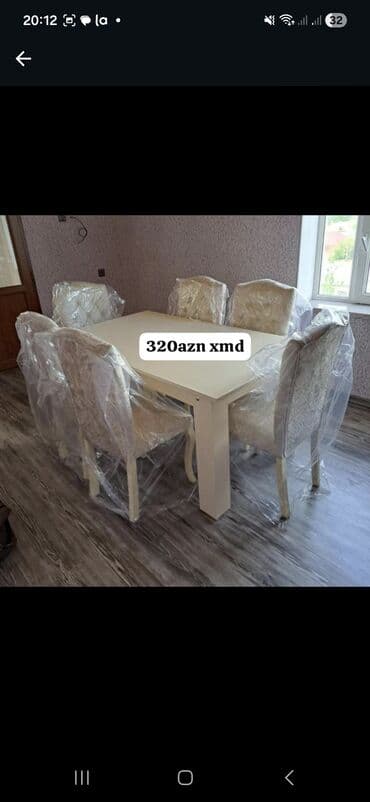 Qonaq otağı üçün, Açılmayan, Dördbucaq masa, 6 stul lalafo.az -da Qonaq otağı üçün, Açılmayan, Dördbucaq masa, 6 stul