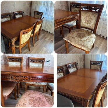 Qonaq otağı üçün, İşlənmiş, Açılan, Kvadrat masa, 6 stul lalafo.az -da Qonaq otağı üçün, İşlənmiş, Açılan, Kvadrat masa, 6 stul