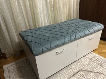 Пуфики: Б/у, Пуфик-стул, Велюровая ткань, цвет - Голубой, Нет кредита, Нет доставки at lalafo.az — 2 Пуфики: Б/у, Пуфик-стул, Велюровая ткань, цвет - Голубой, Нет кредита, Нет доставки — 2