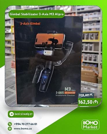 🔥 Gimbal Stabilizator 3-Axis M3 AIpro ✅ Marka: M3 ✅ Uyğunluq: Telefon lalafo.az -da 🔥 Gimbal Stabilizator 3-Axis M3 AIpro ✅ Marka: M3 ✅ Uyğunluq: Telefon