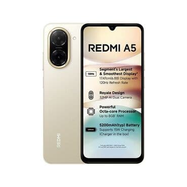 Redmi A5, 128 GB, rəng - Qızılı, İki sim kartlı, Face ID, Zəmanət lalafo.az -da Redmi A5, 128 GB, rəng - Qızılı, İki sim kartlı, Face ID, Zəmanət