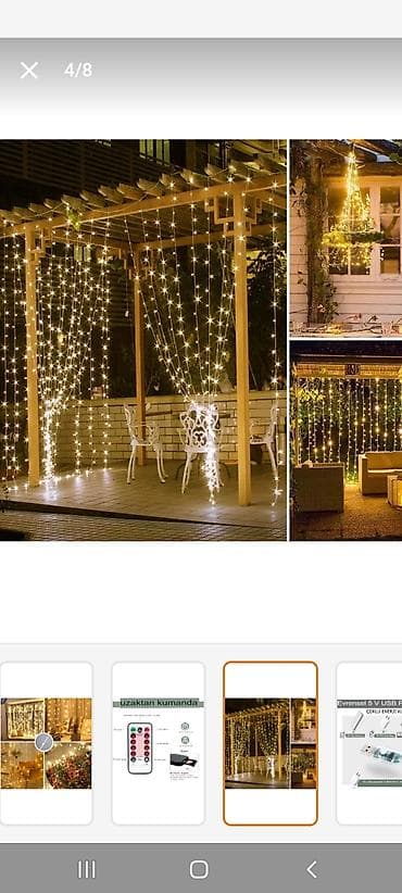 LED Mis Tel Pərdə İşıqları – 3x3 m, İsti Ağ Məhsul təsviri: - Ölçü: 3 lalafo.az -da LED Mis Tel Pərdə İşıqları – 3x3 m, İsti Ağ Məhsul təsviri: - Ölçü: 3