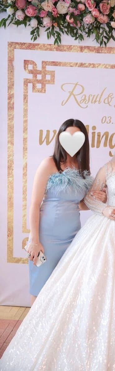 Bir çiyinli kokteyl/libas – açıq mavi rəng - Model: Bədənə oturan lalafo.az -da Bir çiyinli kokteyl/libas – açıq mavi rəng - Model: Bədənə oturan