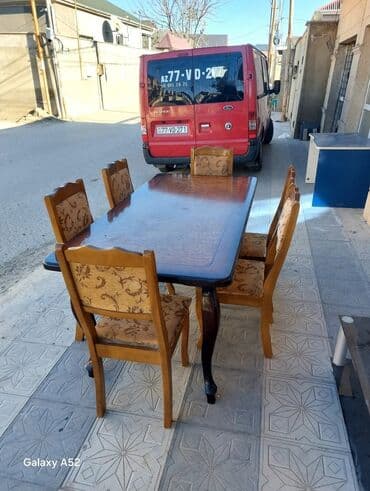 Qonaq otağı üçün, İşlənmiş, Açılmayan, Dördbucaq masa, 6 stul lalafo.az -da Qonaq otağı üçün, İşlənmiş, Açılmayan, Dördbucaq masa, 6 stul