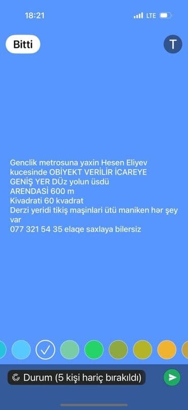İcarəyə obyekt – Gənclik metrosuna yaxın, Həsən Əliyev küçəsində. - lalafo.az -da İcarəyə obyekt – Gənclik metrosuna yaxın, Həsən Əliyev küçəsində. -