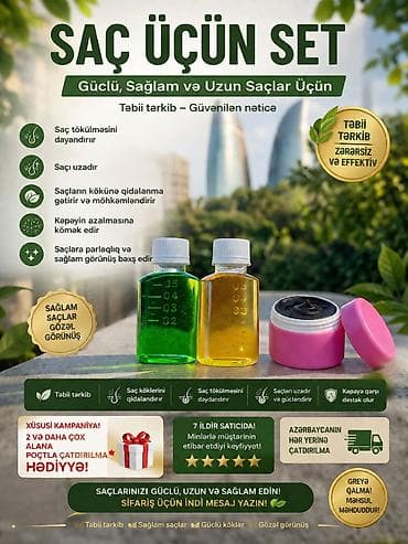 TƏBİİ SAÇ BAXIM SETİ! 🌿 Saç tökülməsi, zəif və gec uzanan saçlardan lalafo.az -da TƏBİİ SAÇ BAXIM SETİ! 🌿 Saç tökülməsi, zəif və gec uzanan saçlardan