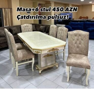 Qonaq otağı üçün, Yeni, Açılmayan, Dördbucaq masa, 6 stul lalafo.az -da Qonaq otağı üçün, Yeni, Açılmayan, Dördbucaq masa, 6 stul