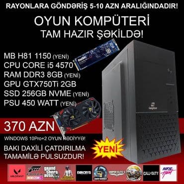 Oyun üçün Kompüter "Legion Core i5 4570 GTX750Ti 2GB 256GB NVME” ⭐Tək lalafo.az -da Oyun üçün Kompüter "Legion Core i5 4570 GTX750Ti 2GB 256GB NVME” ⭐Tək