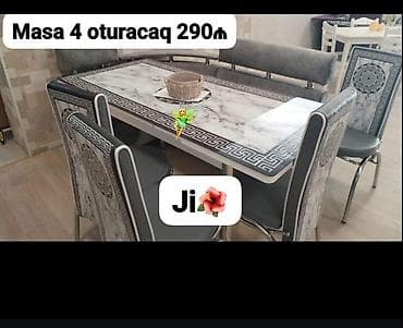 Yeni, Dördbucaq masa, 4 stul lalafo.az -da Yeni, Dördbucaq masa, 4 stul