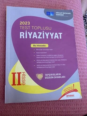 Bu kitab 2023-cü il üçün Riyaziyyat fənni üzrə test tapşırıqları lalafo.az -da Bu kitab 2023-cü il üçün Riyaziyyat fənni üzrə test tapşırıqları
