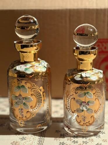 Əl işçiliyi dekorativ şüşə flakonlar – 2 ədəd dəst - Material: qalın lalafo.az -da Əl işçiliyi dekorativ şüşə flakonlar – 2 ədəd dəst - Material: qalın