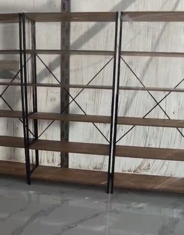 Sənaye üslubunda metal çərçivəli rəf sistemi - Dizayn: Qara rəngli lalafo.az -da Sənaye üslubunda metal çərçivəli rəf sistemi - Dizayn: Qara rəngli