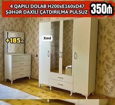 Məhsul: Ağ rəngli yataq otağı mebel dəsti elementləri - 4 qapılı lalafo.az -da Məhsul: Ağ rəngli yataq otağı mebel dəsti elementləri - 4 qapılı