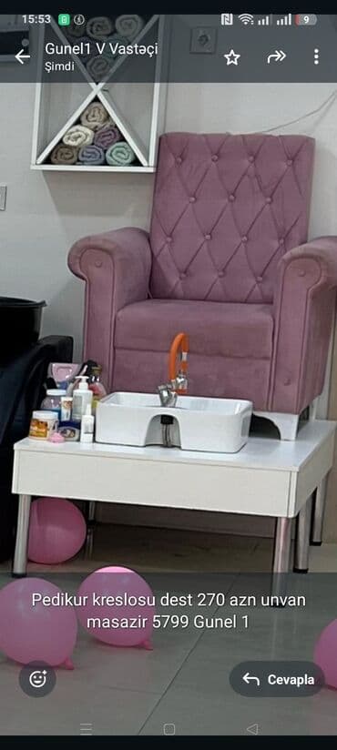 Pedikur kreslosu dest 270 azn unvan masazir 5799 Gunel 1 lalafo.az -da Pedikur kreslosu dest 270 azn unvan masazir 5799 Gunel 1