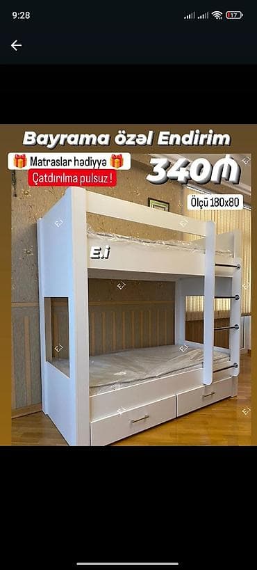 Oğlan və qız üçün, Yeni, Çarpayı, Matras ilə, Siyirməli lalafo.az -da Oğlan və qız üçün, Yeni, Çarpayı, Matras ilə, Siyirməli