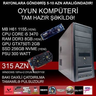 Oyun üçün Kompüter "Core i5 3470 GTX750Ti 2GB 256GB NVME” ⭐Tək Sistem lalafo.az -da Oyun üçün Kompüter "Core i5 3470 GTX750Ti 2GB 256GB NVME” ⭐Tək Sistem