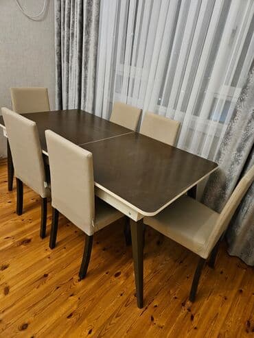 Qonaq otağı üçün, İşlənmiş, Açılan, Kvadrat masa, 6 stul lalafo.az -da Qonaq otağı üçün, İşlənmiş, Açılan, Kvadrat masa, 6 stul