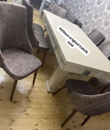 Табуретки: Для гостиной, Новый, Нераскладной, Прямоугольный стол, 6 стульев at lalafo.az — 1 Табуретки: Для гостиной, Новый, Нераскладной, Прямоугольный стол, 6 стульев — 1