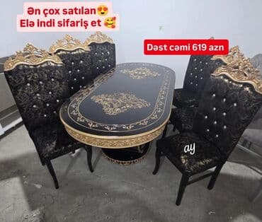 Qonaq otağı üçün, Yeni, Açılmayan, Oval masa, 6 stul lalafo.az -da Qonaq otağı üçün, Yeni, Açılmayan, Oval masa, 6 stul