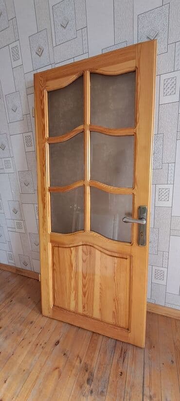 Ağac iç qapı - Material: Təbii ağac (şam teksturalı), laklı səth - lalafo.az -da Ağac iç qapı - Material: Təbii ağac (şam teksturalı), laklı səth -