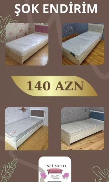 Yeni, Təknəfərlik çarpayı, Bazasız, Matras ilə, Siyirməsiz, Azərbaycan lalafo.az -da Yeni, Təknəfərlik çarpayı, Bazasız, Matras ilə, Siyirməsiz, Azərbaycan