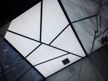 İşıqlı napin (stretch) tavan sistemi – geometrik panelli dizayn - lalafo.az -da İşıqlı napin (stretch) tavan sistemi – geometrik panelli dizayn -