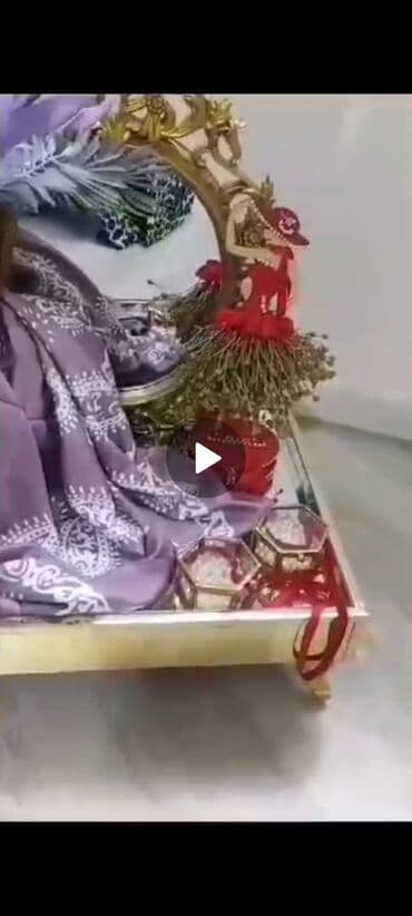 Zərif nişan/xına/gəlin səbəti – dekorativ təqdimat dəsti - Qızılı lalafo.az -da Zərif nişan/xına/gəlin səbəti – dekorativ təqdimat dəsti - Qızılı