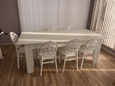 Qonaq otağı üçün, Açılmayan, Dördbucaq masa, 8 stul lalafo.az -da Qonaq otağı üçün, Açılmayan, Dördbucaq masa, 8 stul
