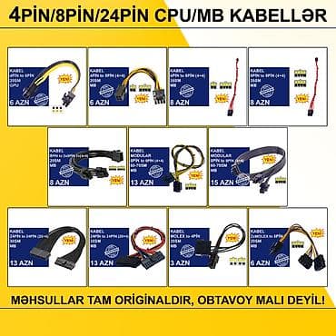 Kabellər "4/8/24pin/MOLEX CPU/MB Original" MƏHSULLAR TAM ORİGİNALDIR lalafo.az -da Kabellər "4/8/24pin/MOLEX CPU/MB Original" MƏHSULLAR TAM ORİGİNALDIR