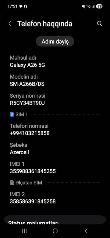 Samsung Galaxy A26, rəng - Ağ, İki sim kartlı lalafo.az -da Samsung Galaxy A26, rəng - Ağ, İki sim kartlı