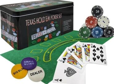 Texas holdem poker seti.200 chips,2 dəst kart,oyun xalçası lalafo.az -da Texas holdem poker seti.200 chips,2 dəst kart,oyun xalçası