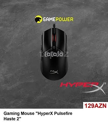HyperX Pulsefire Haste 2 oyun siçanı, qara rəngdə, rahat tutuşu və lalafo.az -da HyperX Pulsefire Haste 2 oyun siçanı, qara rəngdə, rahat tutuşu və