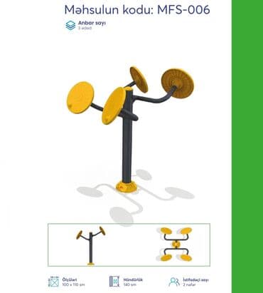 Dəbilqələr: Açıq hava fitnes avadanlıqları – sarı/qrafit rəng palitrası, metal lalafo.az -da — 10 Dəbilqələr: Açıq hava fitnes avadanlıqları – sarı/qrafit rəng palitrası, metal — 10