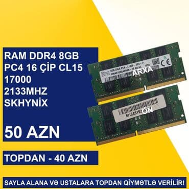 Notebook üçün Ramlar (DDR2/DDR3/DDR4) SAYLA ALANA VƏ USTALARA TOPDAN lalafo.az -da — 11 Notebook üçün Ramlar (DDR2/DDR3/DDR4) SAYLA ALANA VƏ USTALARA TOPDAN — 11
