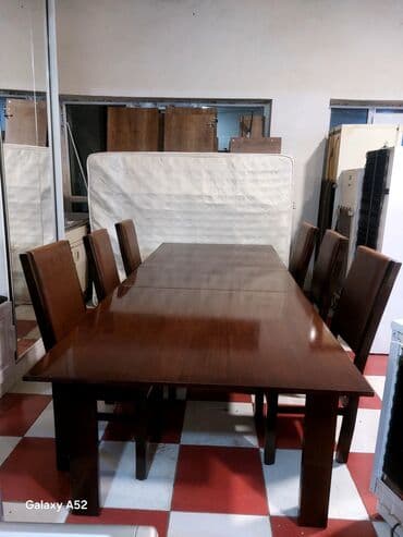 Информатика: Для гостиной, Б/у, Раскладной, Прямоугольный стол, 6 стульев at lalafo.az — 1 Информатика: Для гостиной, Б/у, Раскладной, Прямоугольный стол, 6 стульев — 1