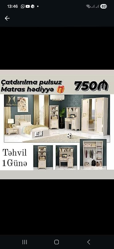 Uşaq/yeniyetmə otağı üçün tam mebel dəsti Tərkibi: - 1 nəfərlik lalafo.az -da Uşaq/yeniyetmə otağı üçün tam mebel dəsti Tərkibi: - 1 nəfərlik