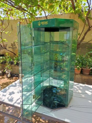 TBINSAAT GROUP: Şəffaf yaşıl rəngli, altıbucaqlı formada şüşə vitrin. Vitrinin yuxarı lalafo.az -da TBINSAAT GROUP: Şəffaf yaşıl rəngli, altıbucaqlı formada şüşə vitrin. Vitrinin yuxarı