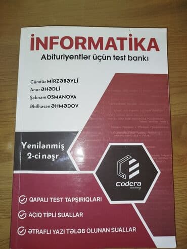 Yeni 2025 nəşri olan İnformatikadan test bankı təzə alınıb sadəcə uşaq lalafo.az -da Yeni 2025 nəşri olan İnformatikadan test bankı təzə alınıb sadəcə uşaq